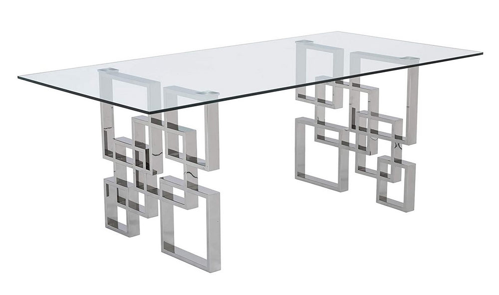 Nikola 5-Pc Silver/Black Dining Table Set