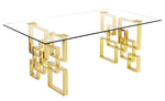 Nikola 7-Pc Gold/Beige Dining Table Set