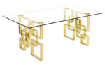 Nikola 7-Pc Gold/Black Dining Table Set