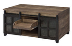 Nineel Rustic Oak Wood/Metal Coffee Table