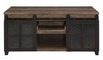 Nineel Rustic Oak Wood/Metal Coffee Table