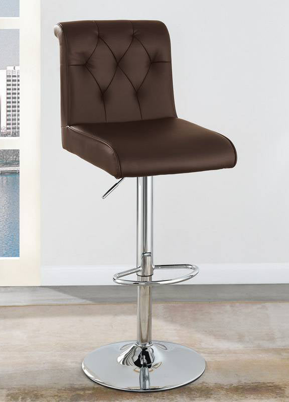 Nirali 2 Espresso Faux Leather/Metal Adjustable Bar Stools