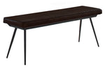 Noa Espresso Goat Leather/Black Metal Dining Bench