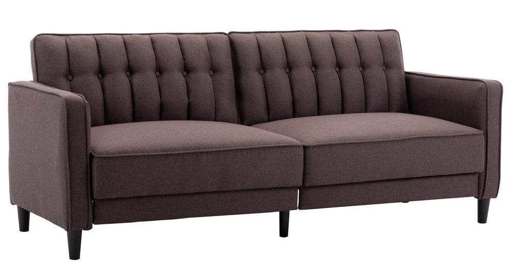 Noah Chocolate Fabric Tufted Sofa Bed