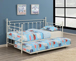 Nocus White Metal Twin Daybed with Trundle