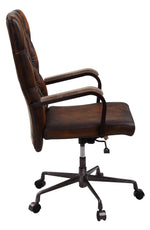 Noknas Brown Leather/Metal Office Chair