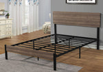 Nolan Grayish Brown Wood/Black Metal Full Platform Bed