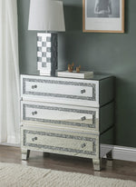 Noor Mirrored 3-Drawer Accent Table