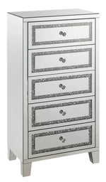 Noor Mirrored 5-Drawer Accent Table