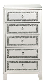 Noor Mirrored 5-Drawer Accent Table