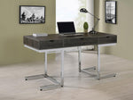 Noorvik Dark Oak Wood/Chrome Metal Writing Desk