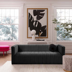 Norah Modern Black Velvet Sofa (Oversized)