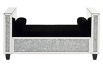 Noralie Black Bench with Faux Diamonds