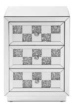 Noralie Chess Design Mirrored 3-Drawer Accent Table