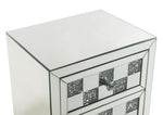 Noralie Chess Design Mirrored 3-Drawer Accent Table