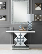 Noralie Chess Design Mirrored Console Table