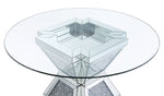 Noralie Mirrored/Clear Glass Dining Table