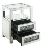 Noralie Clear Glass/Mirrored 2-Drawer Accent Table