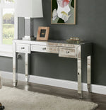 Noralie Clear Glass/Mirrored 3-Drawer Console Table