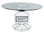 Noralie Clear Glass/Mirrored Dining Table