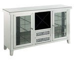 Noralie Mirrored 2-Drawer Server with Wine Rack