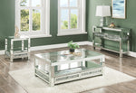 Noralie Mirrored 2-Drawer Sofa Table with 2 Shelves