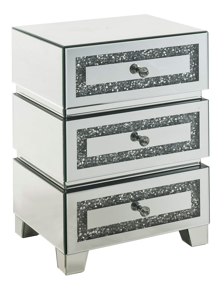 Noralie Mirrored 3-Drawer Accent Table