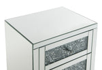 Noralie Mirrored 3-Drawer Accent Table with Faux Diamonds