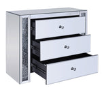 Noralie Mirrored 3-Drawer Console Cabinet with Faux Diamonds