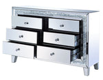 Noralie Mirrored 6-Drawer Accent Cabinet with Faux Diamonds