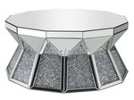 Noralie Mirrored Coffee Table with Faux Diamonds Inlay