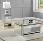 Noralie Mirrored Coffee Table with Shelf