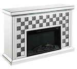 Noralie Mirrored Console Table with LED Fireplace & Touch Panel