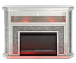 Noralie Mirrored Console Table with Fireplace & 16 LED Colors