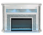 Noralie Mirrored Console Table with Fireplace & 16 LED Colors