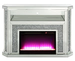 Noralie Mirrored Console Table with Fireplace & 16 LED Colors