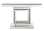 Noralie Mirrored Console Table with Pedestal Base