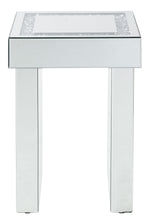 Noralie Mirrored End Table with Faux Diamonds Inlay Top