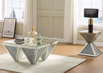 Noralie Mirrored Glass/Faux Diamonds Square Coffee Table