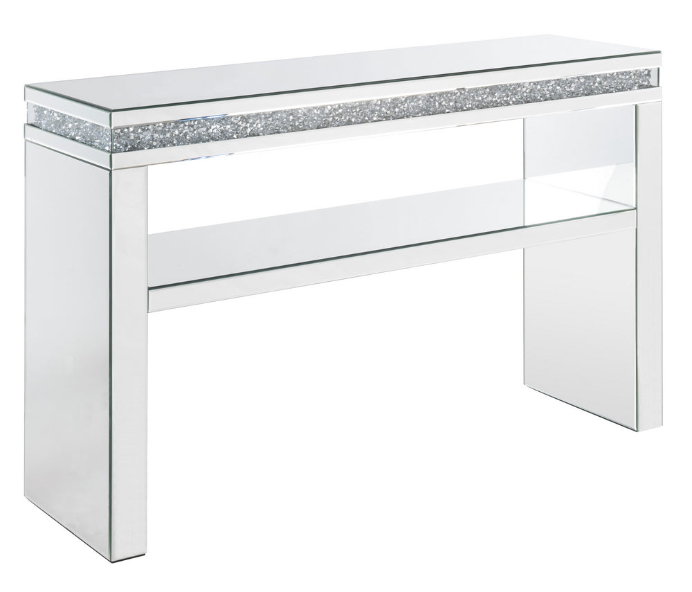 Noralie Mirrored Sofa Table with Shelf