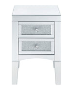 Nowles Mirrored Nightstand/End Table with Faux Stones