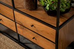 Nylah Natural Wood/Black Metal Storage Shelving