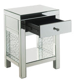 Nysa Mirrored Accent Table with Drawer & Shelf