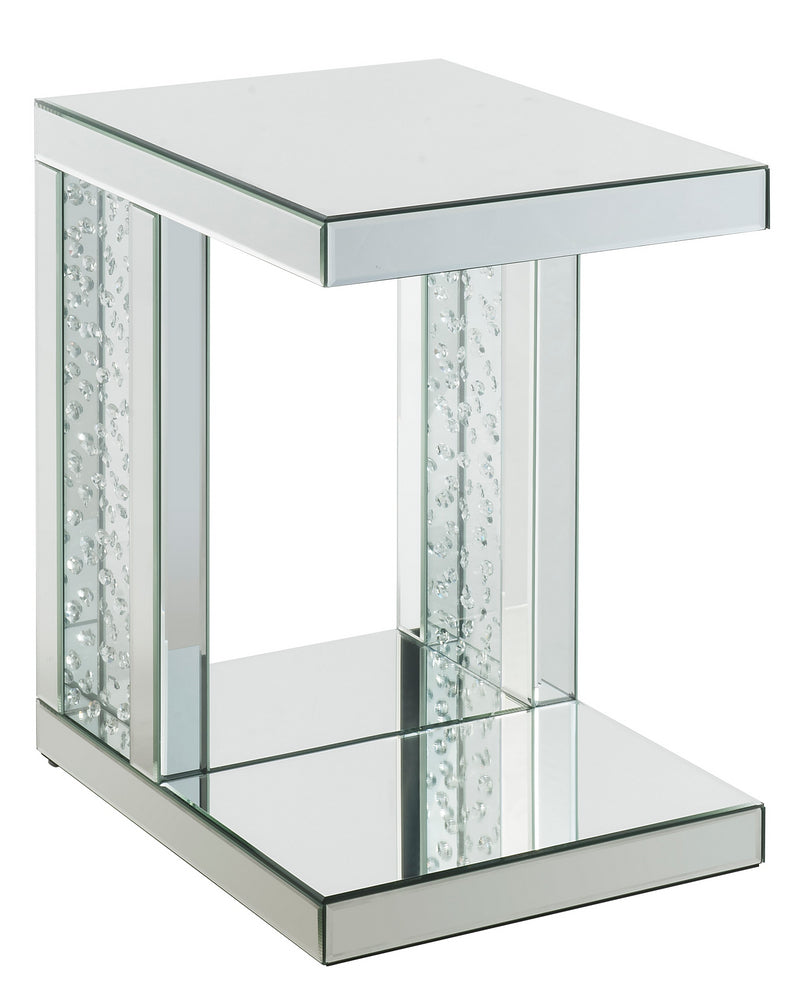 Nysa Mirrored Accent Table with Faux Crystals