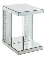 Nysa Mirrored Accent Table with Faux Crystals