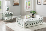 Nysa Mirrored Coffee Table with Faux Diamonds Inlay