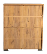 Octava Golden Oak Wood/Gunmetal Metal Shoe Cabinet