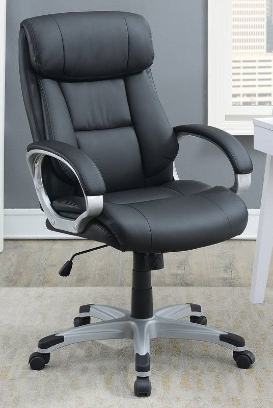 Odalis Black Faux Leather Adjustable Office Chair