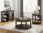 Oelrichs Gray Wood End Table with 2 Shelves
