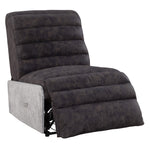 Okzuil 2-Tone Gray Leather/Metal Power Recliner